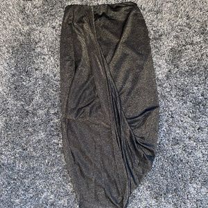 NEVER WORN H&M Gold Metallic Asymmetric Skirt - Women's Size 4